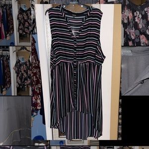 Torrid High Low Stripped Top